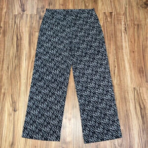 Chaus womens pants medium 8 10 pull on palazzo wide leg black white flowy casual